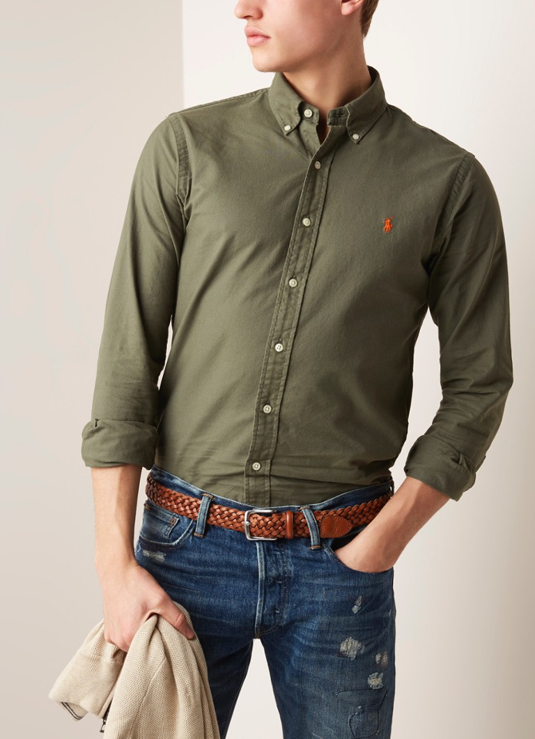 Ralph Lauren - Slim fit overhemd van katoen  - Vert camouflage