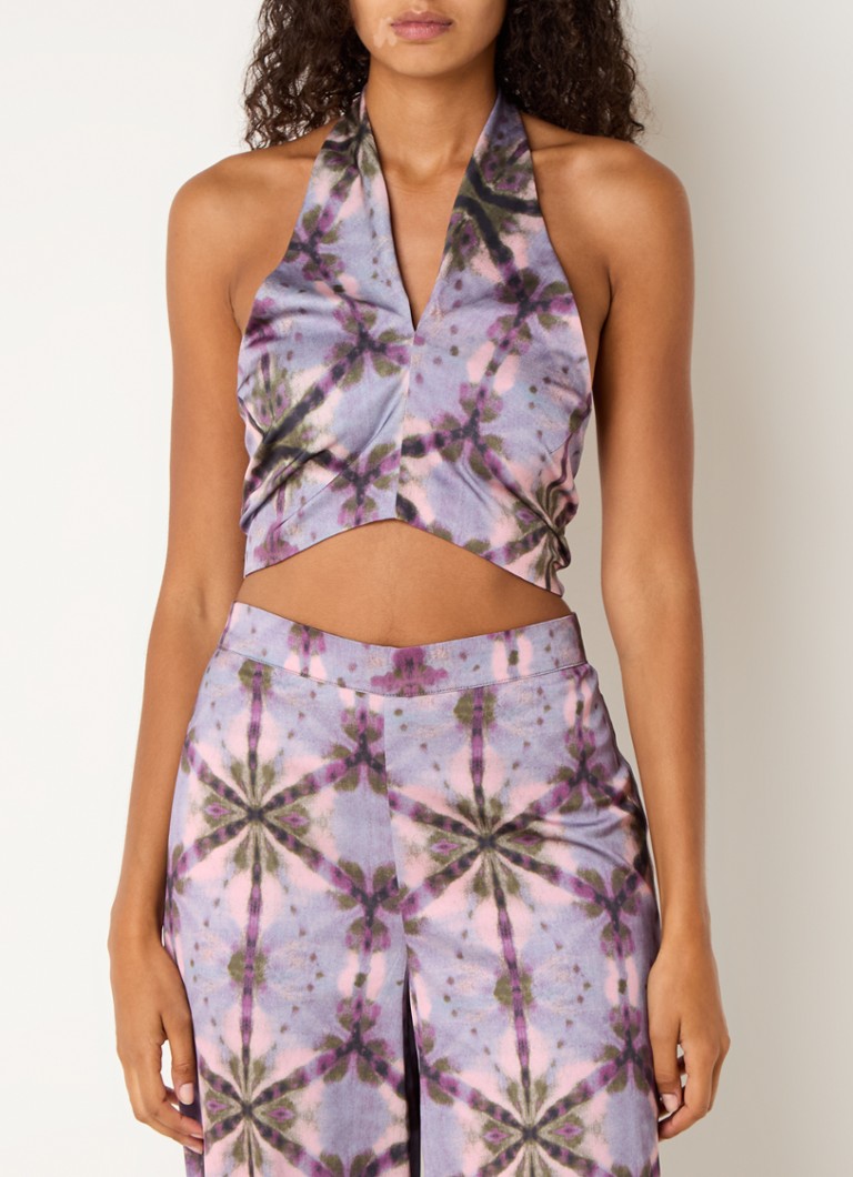 Refined Department - Vera croptop met print  - Paars