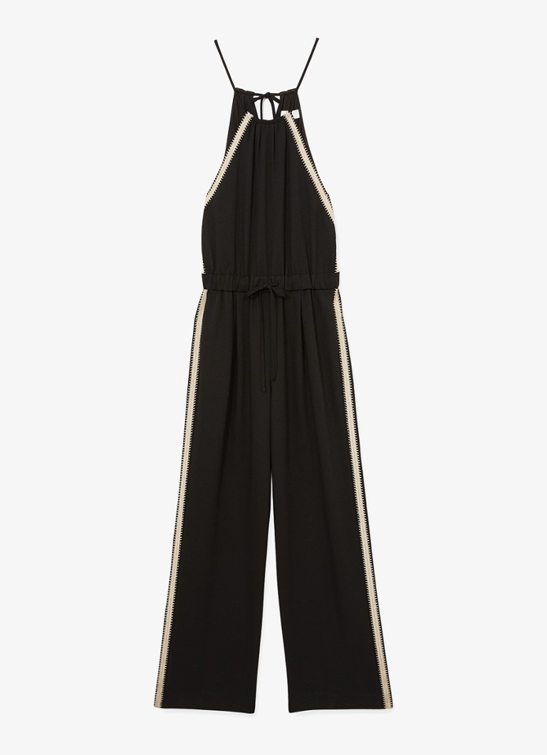 Reiss - Auden straight fit jumpsuit met strikceintuur - Zwart