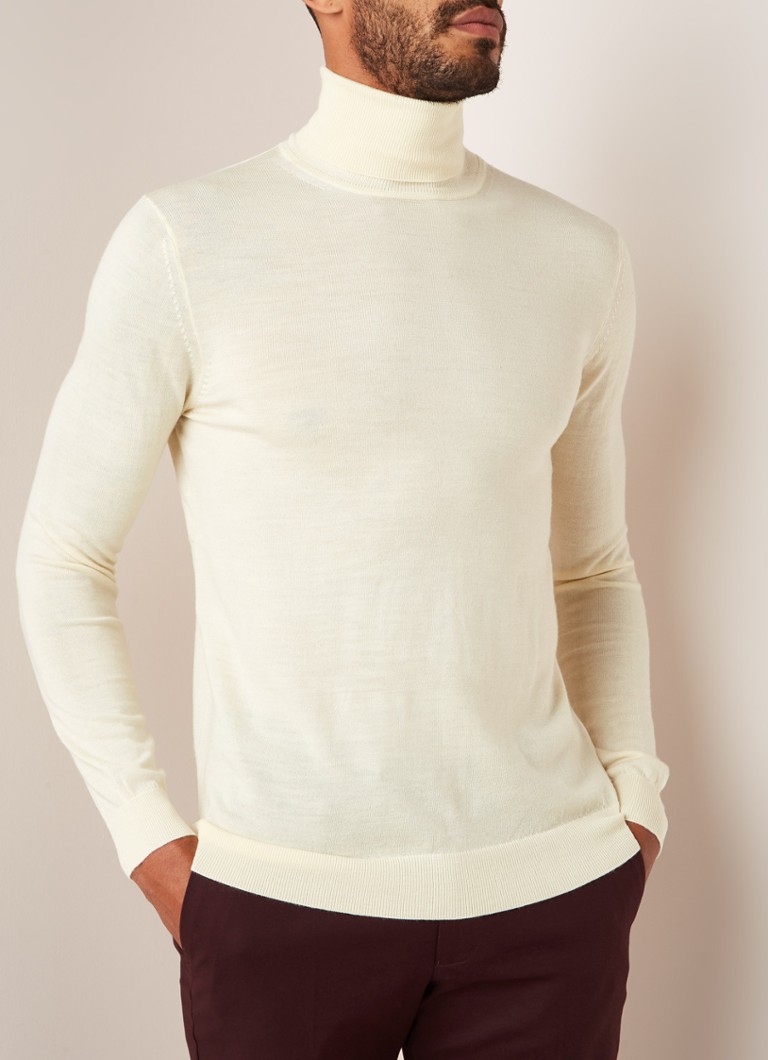 Reiss - Caine fijngebreide coltrui van wol - Creme