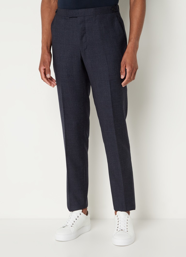 Reiss - Dunn-Cross slim fit pantalon van wol met stretch - Donkerblauw