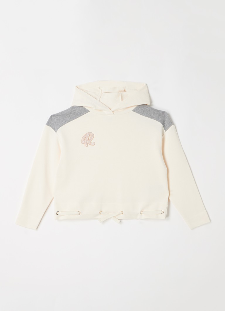 Reiss - Estella hoodie met rijgdetail - Vanillegeel