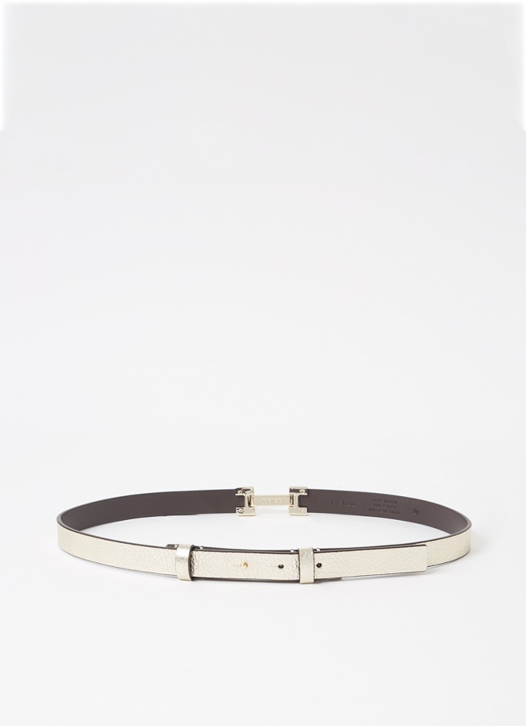 Reiss - Hayley tailleriem van leer met metallic finish - Goud