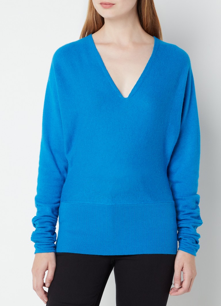Reiss - Jolie fijngebreide trui in kasjmierblend met vleermuismouw - Blauw
