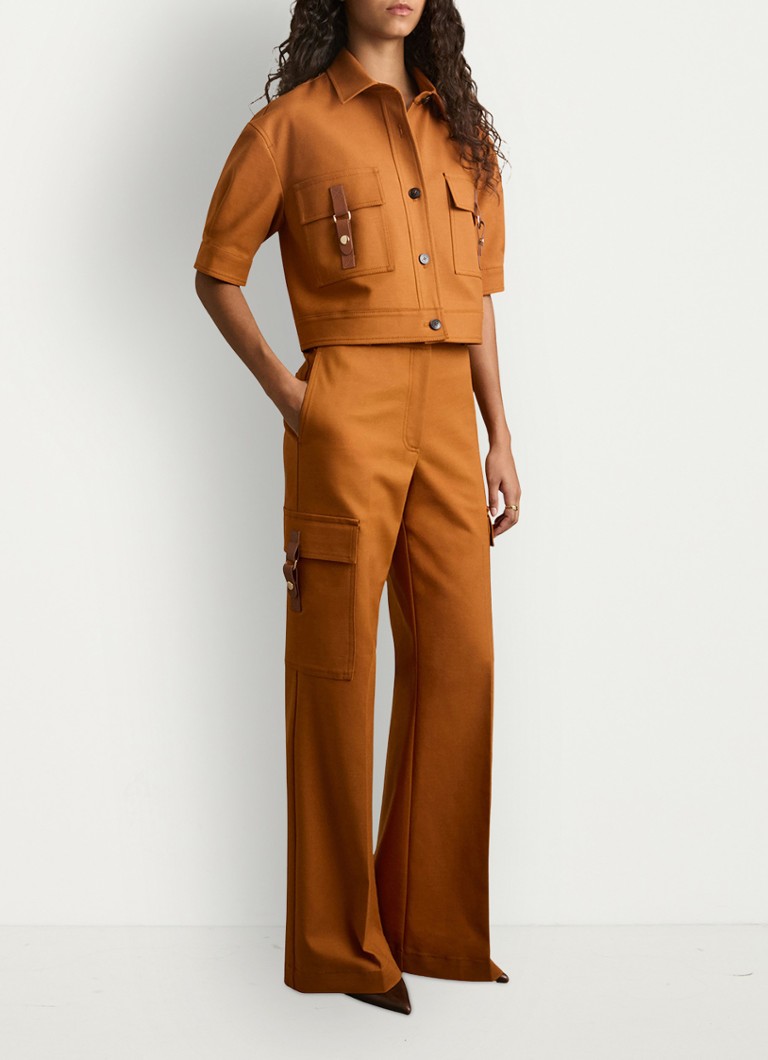 Reiss - Mariane crop top met borstzakken - Donkeroranje