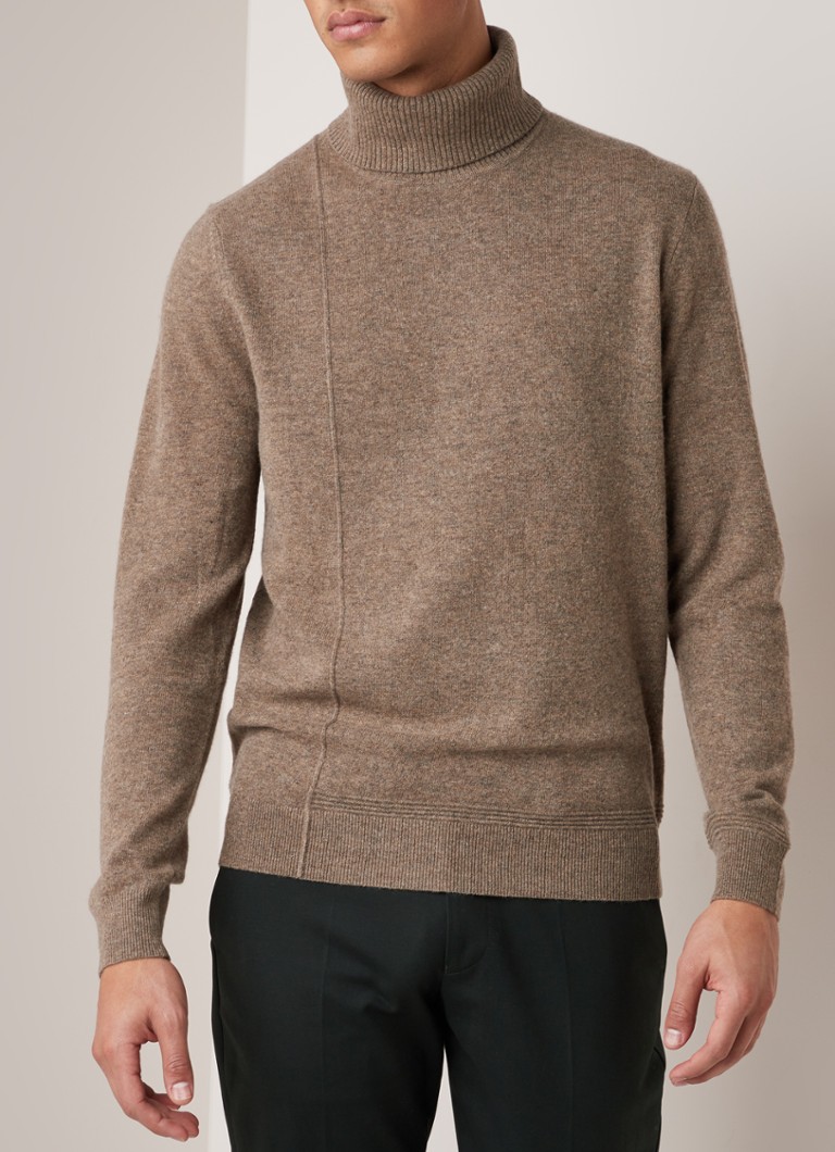 Reiss - Montly fijngebreide coltrui in wolblend - Zand