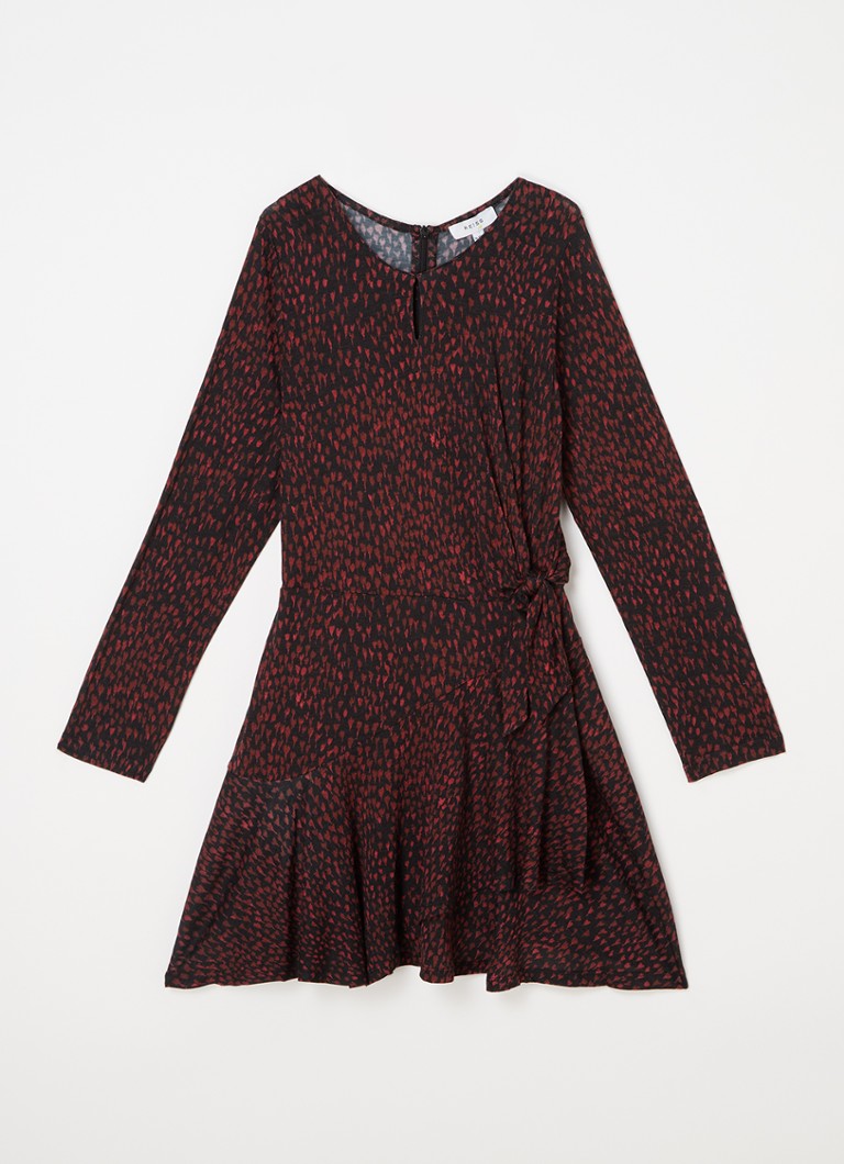 Reiss - Robe tunique avec imprimé et détail nœud - Noir