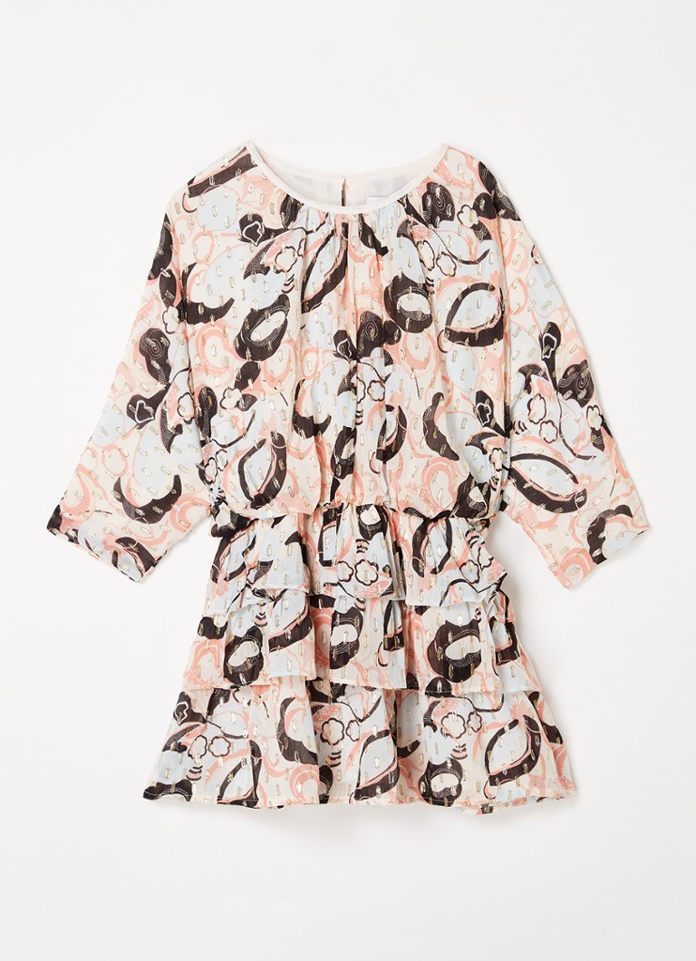 Reiss - Robe tunique Kayla avec lurex et volant - Rose clair