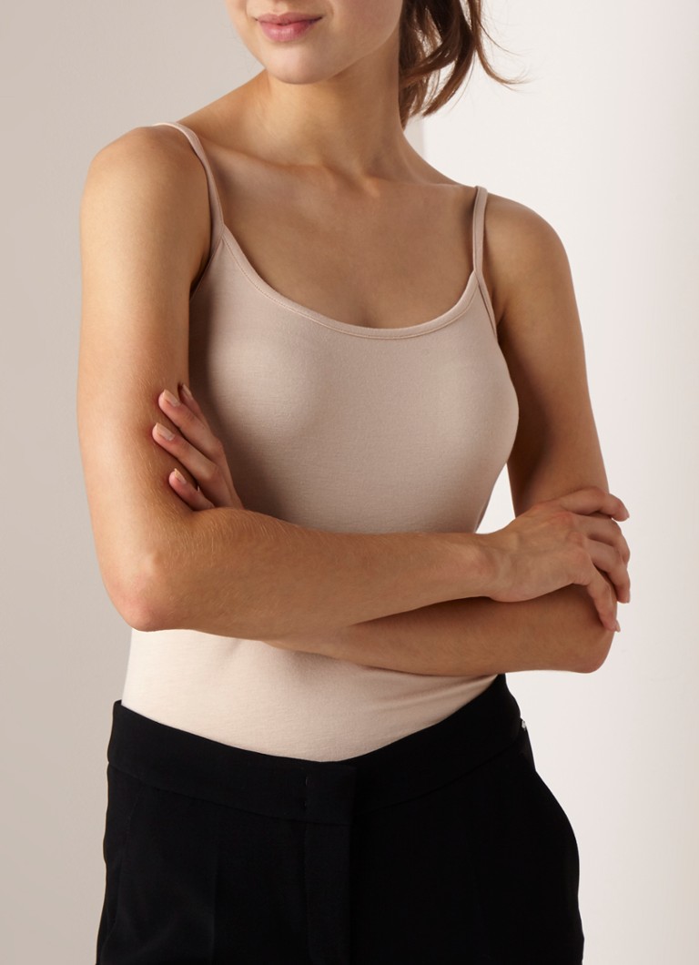 Reiss - Top spaghetti Samellia en jersey - Rose clair