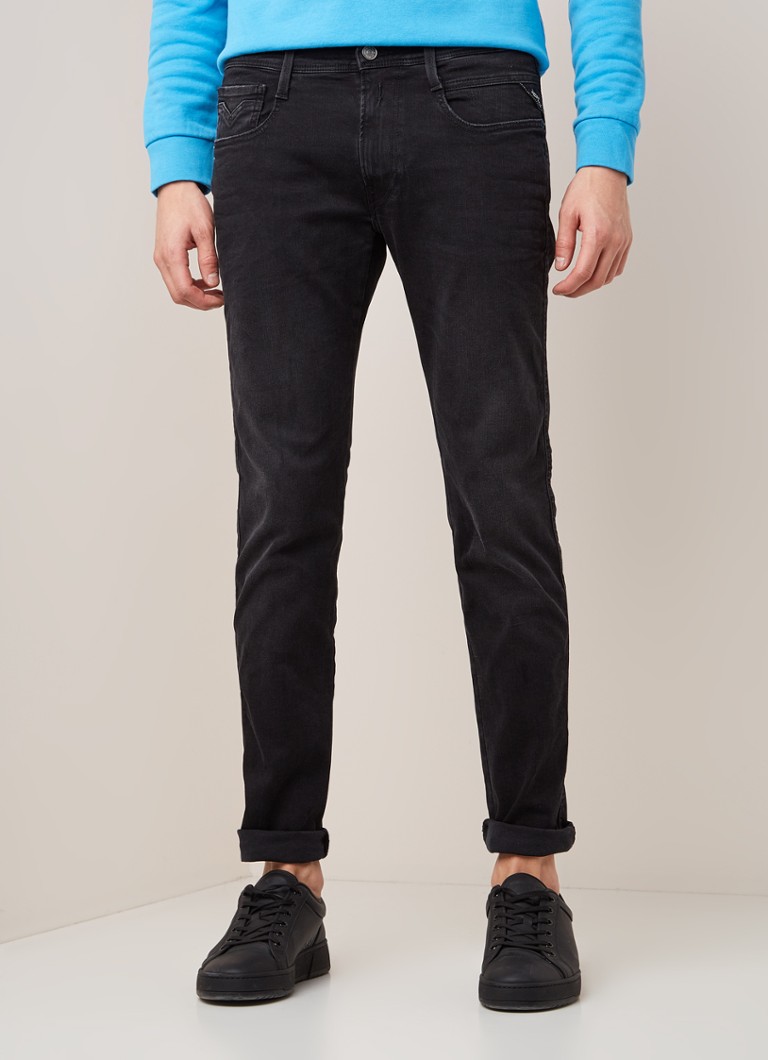 Replay Anbass slim fit jeans met stretch Zwart deBijenkorf.be