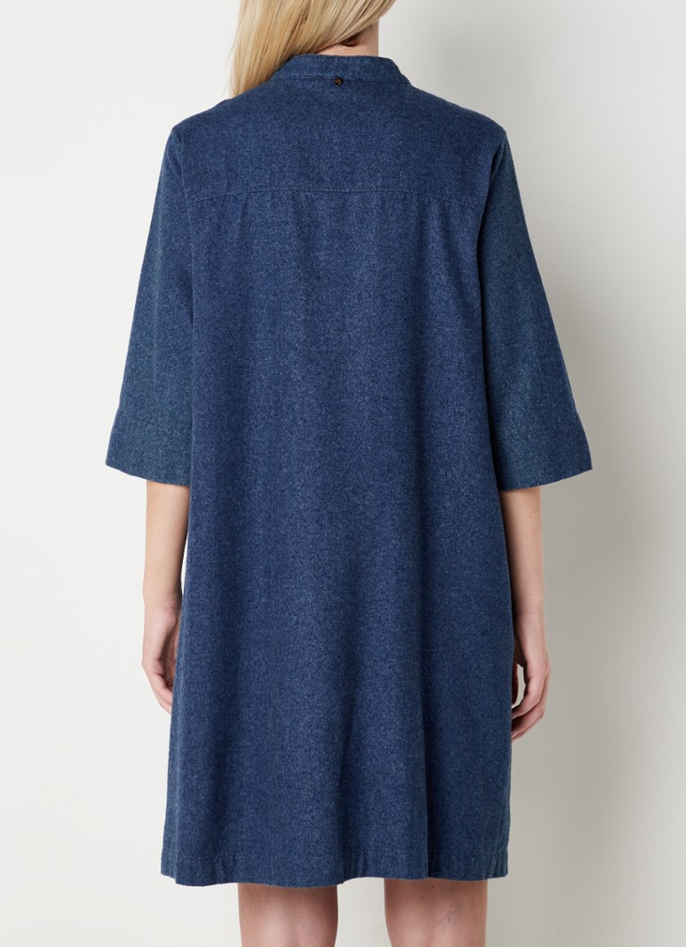 Mini jurk van flanel met steekzakken • Blauw • deBijenkorf.be