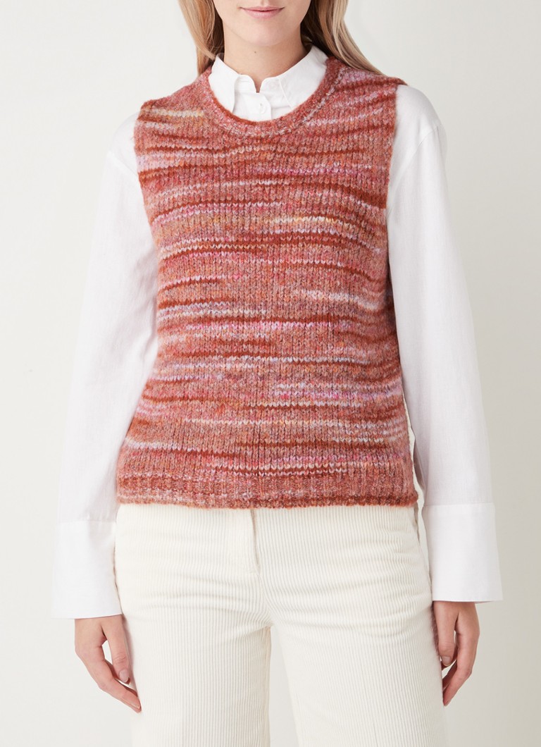 River Woods - Spencer en laine mélangée finement tricotée - Rouge