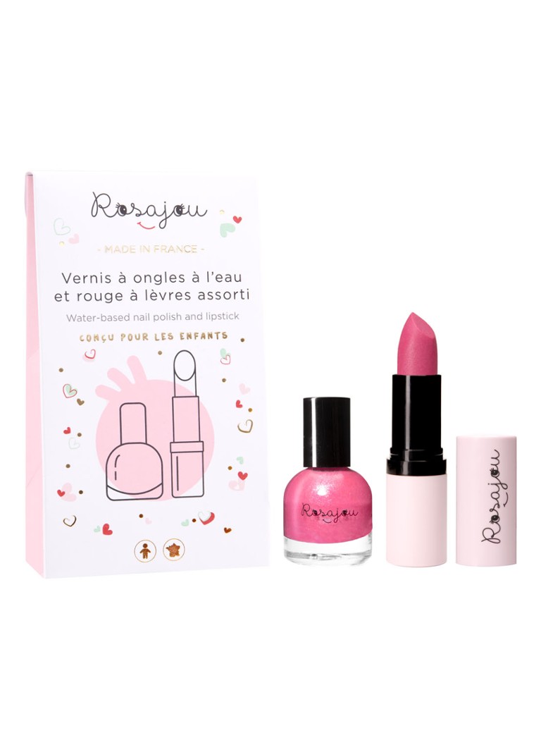 Rosajou - Vegan nagellak en lippenbalsem set - Roze