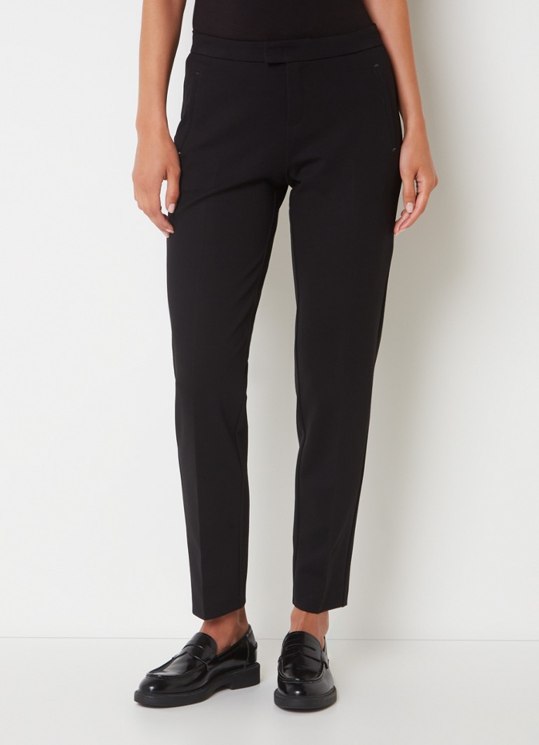 Rosner - Alisa mid waist slim fit pantalon met stretch  - Zwart