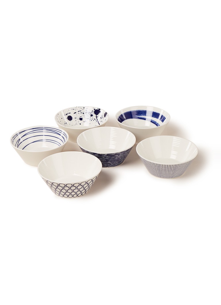 Royal Doulton - Pacific kom 16 cm set van 6 - Blauw