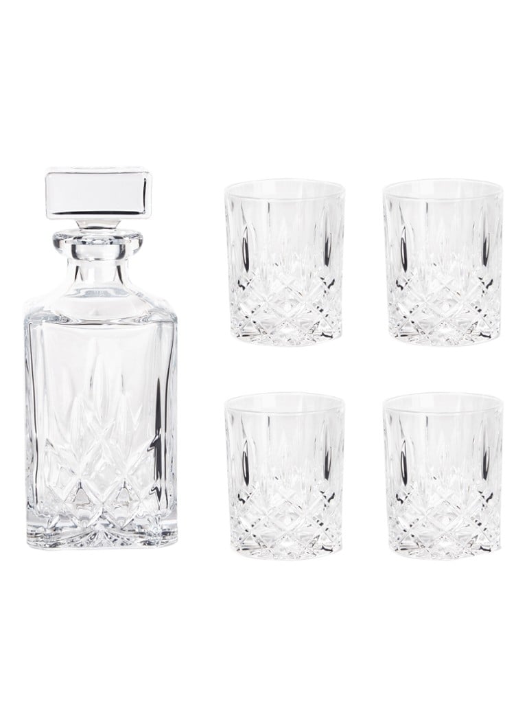 Royal Doulton - Whiskey karaf met glazen set van 5 - Transparant