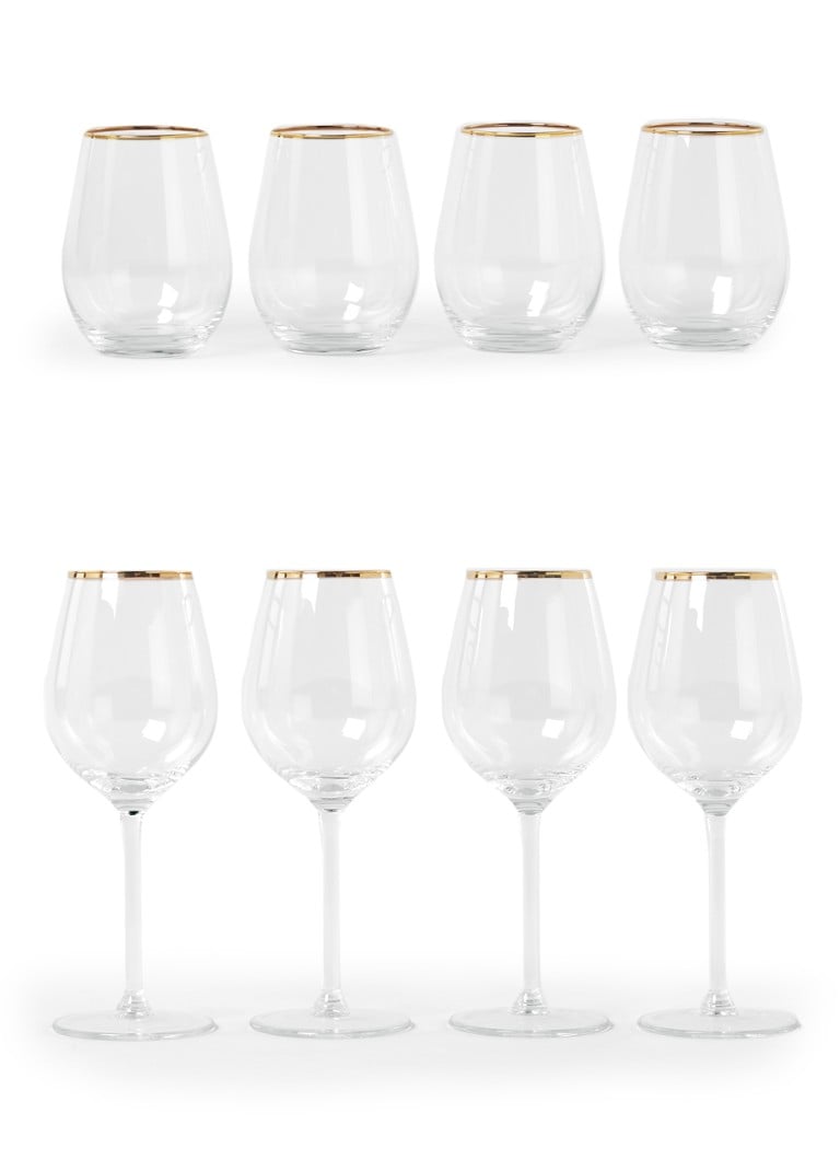 Royal Leerdam - Skylen glas set van 8 - Transparant
