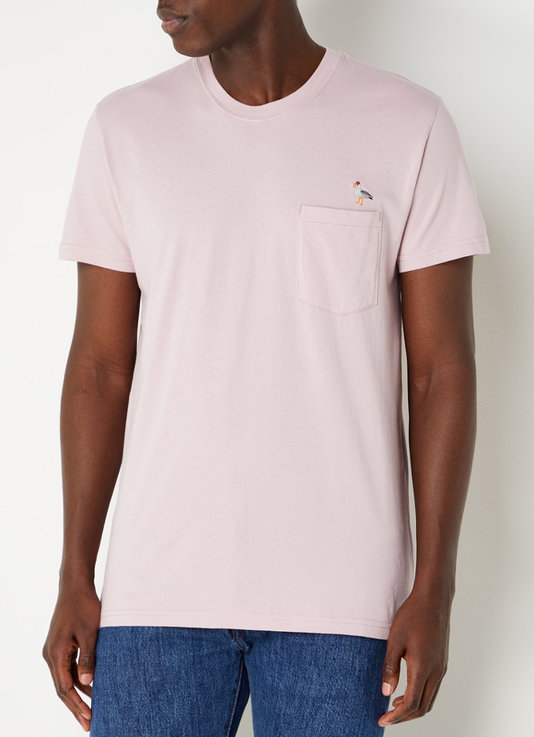 RVLT Revolution - T-shirt met borstzak en borduring  - Vieux rose