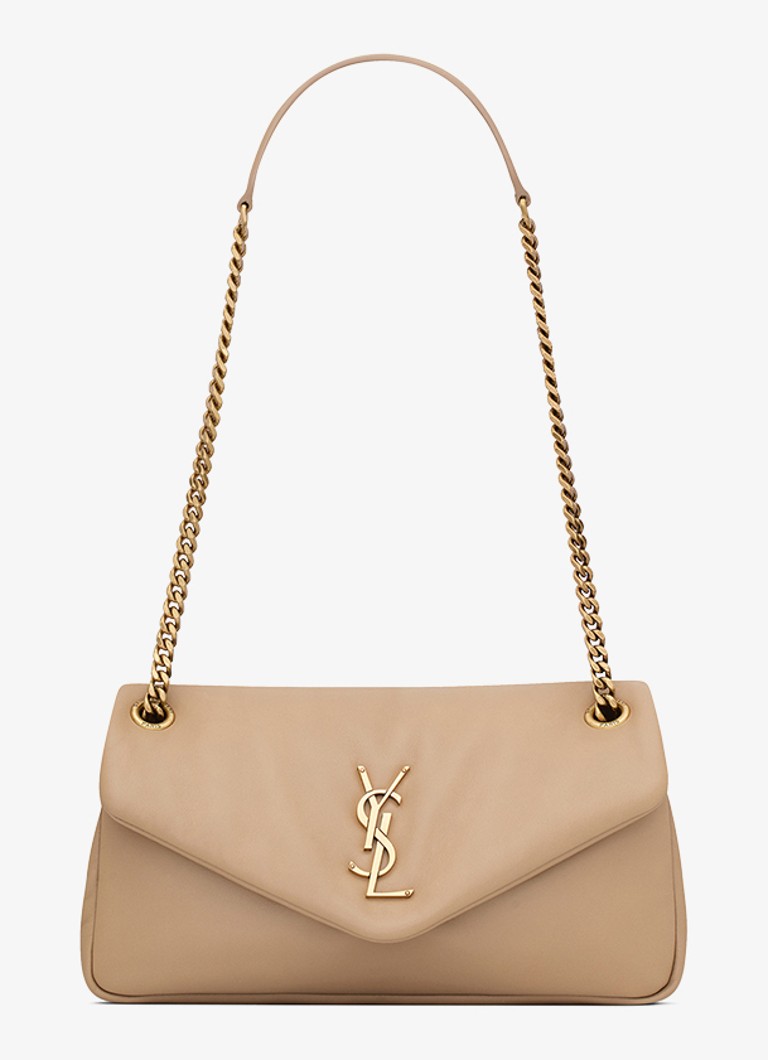 Saint Laurent - Calypso Small schoudertas van lamsleer - Beige