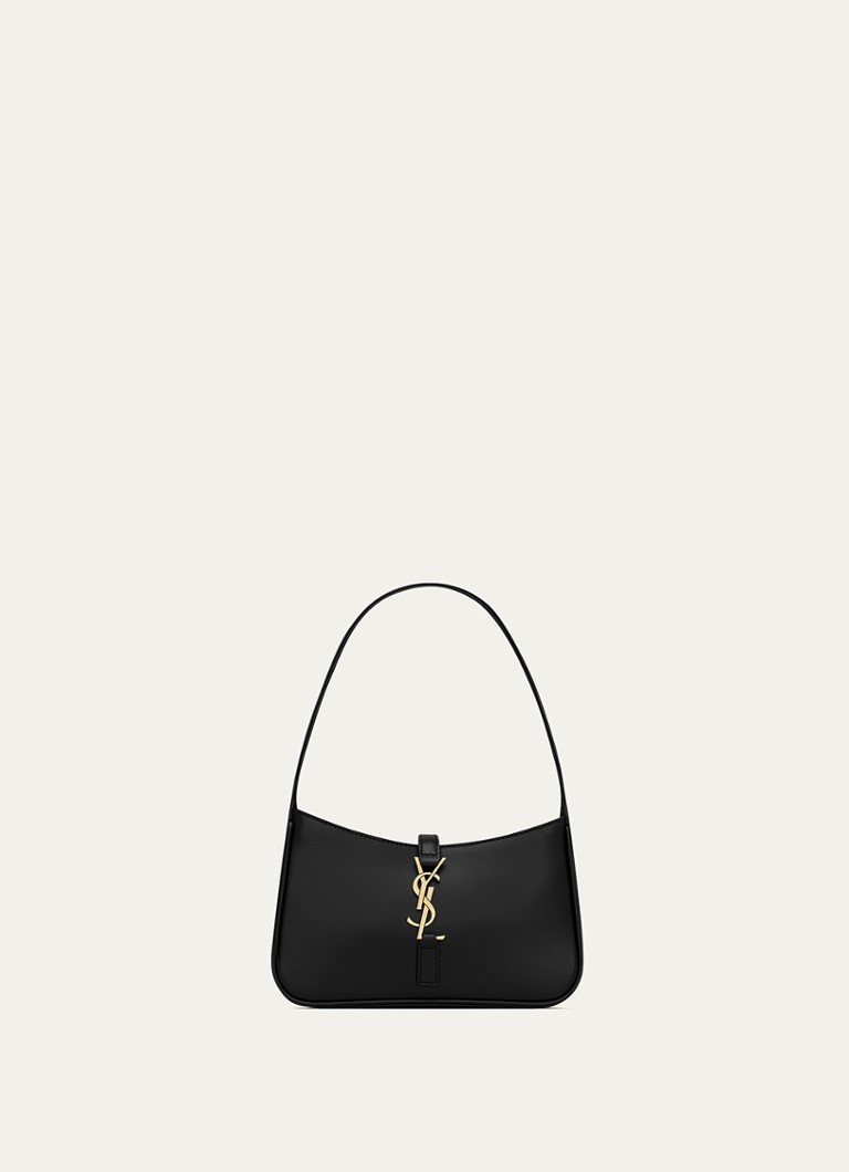 Saint Laurent - Le 5 á 7 Mini Hobo schoudertas van kalfsleer - Zwart