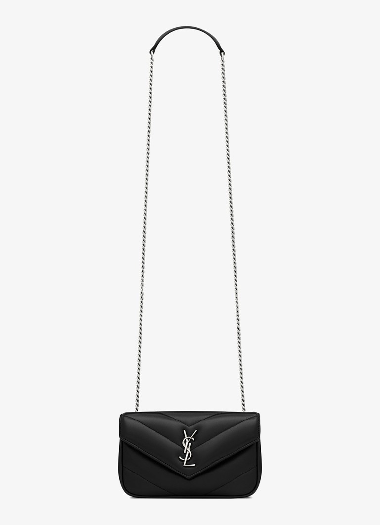 Saint Laurent - Loulou Mini crossbodytas van quilted lamsleer - Zwart