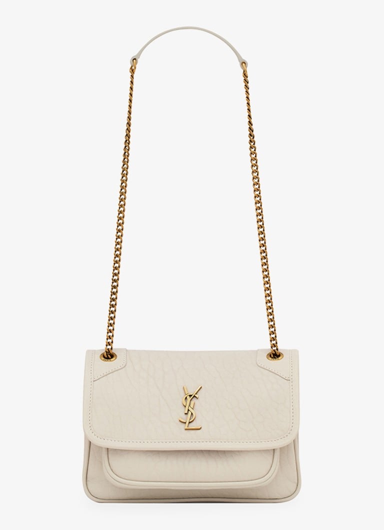 Saint Laurent - Niki Mini schoudertas van lamsleer - Gebroken wit