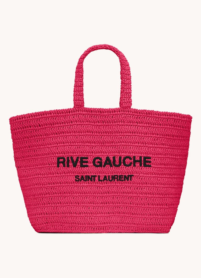 Saint Laurent - Rive Gauche shopper van raffia - Fuchsia