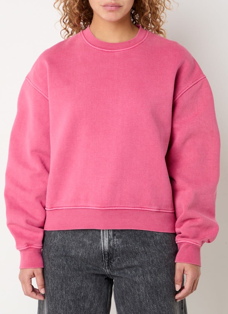 SAMSØE SAMSØE - Sava oversized cropped sweater in biologische katoenblend - Koraalroze