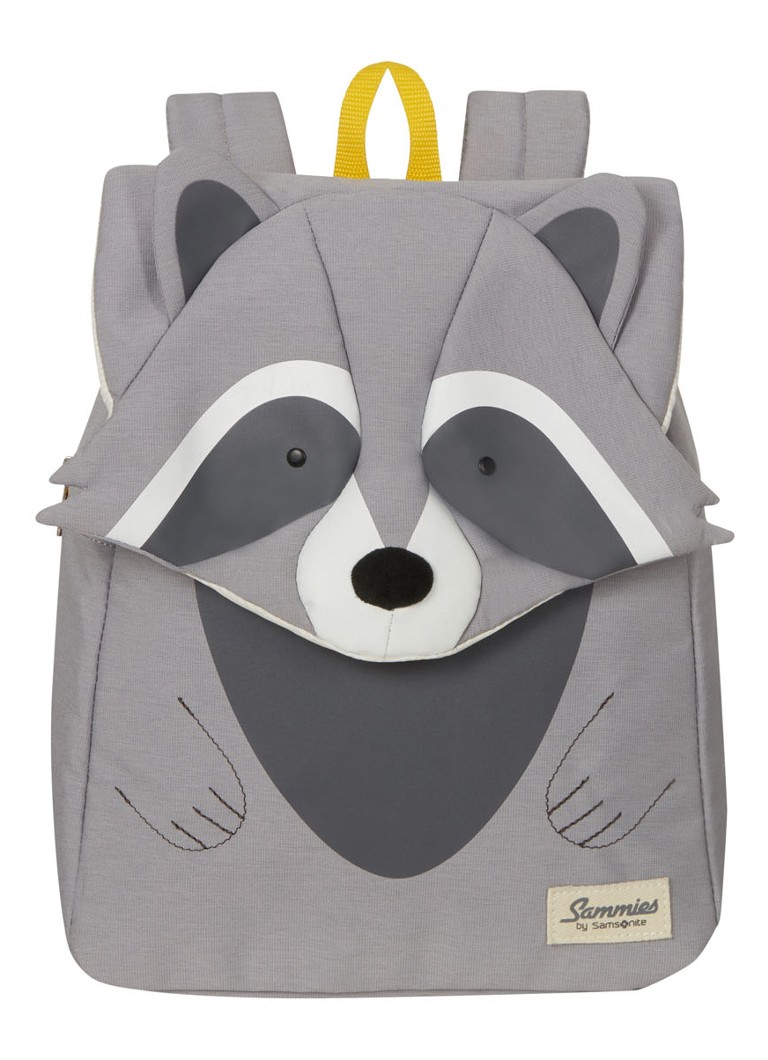 Samsonite - Happy Sammies Raccoon Remy rugzak S+ met applicatie - Lichtgrijs