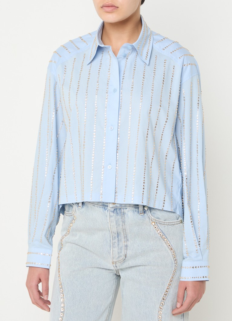 Sandro - Blouse met strass - Lichtblauw