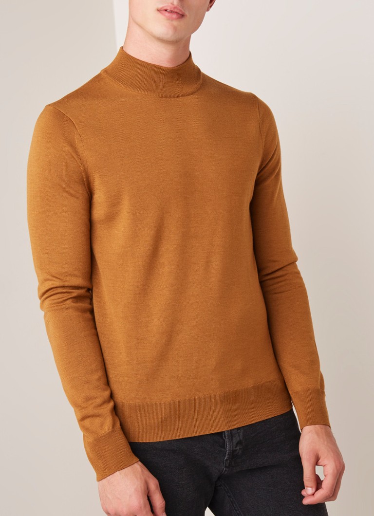 Sandro - Fijngebreide coltrui van wol - Oranjebruin