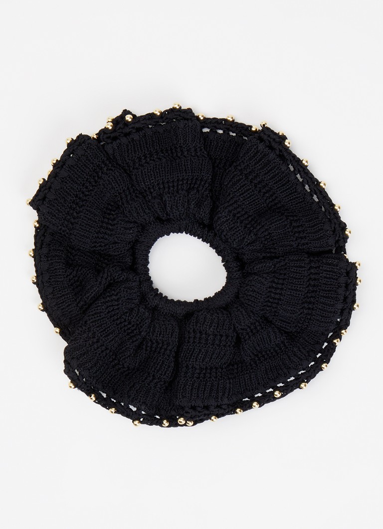 Sandro - Scrunchie met kralendecoratie - Zwart
