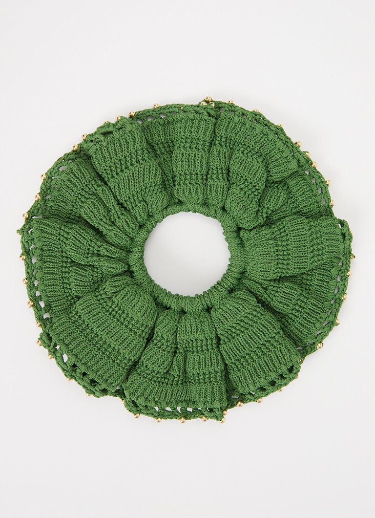 Sandro - Scrunchie met kralendecoratie - Groen