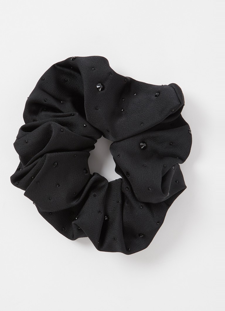 Sandro - Scrunchie met strass - Zwart