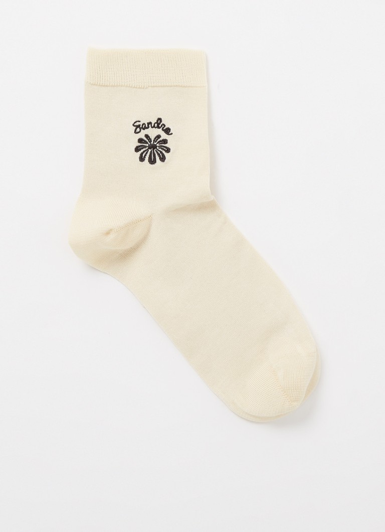 Sandro - Stone sokken met borduring - Beige