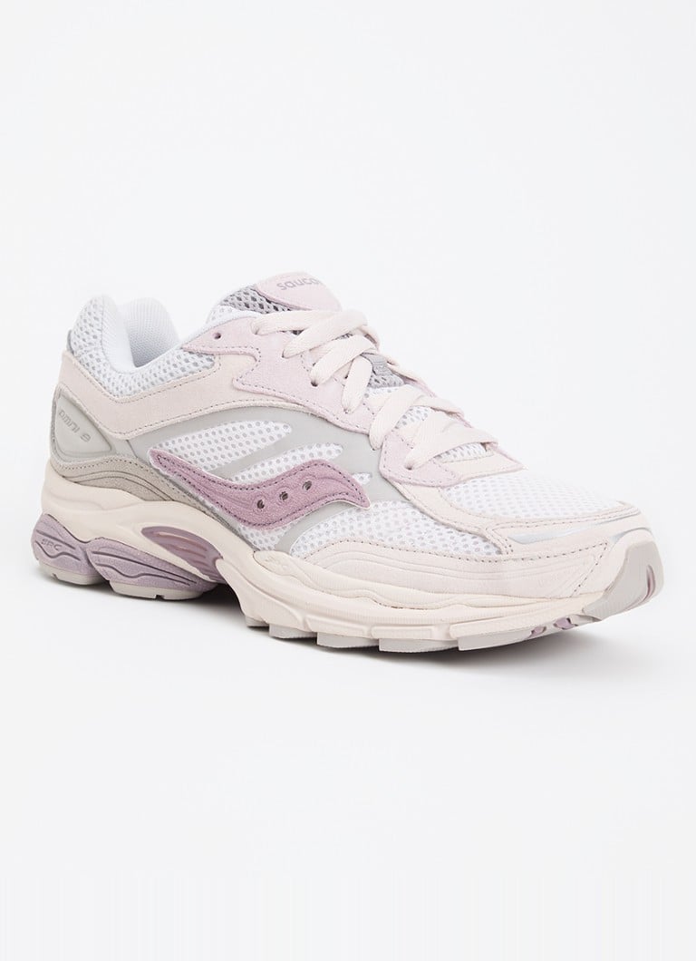Saucony - Progrid Omni 9 sneaker met suède details - Lichtgrijs