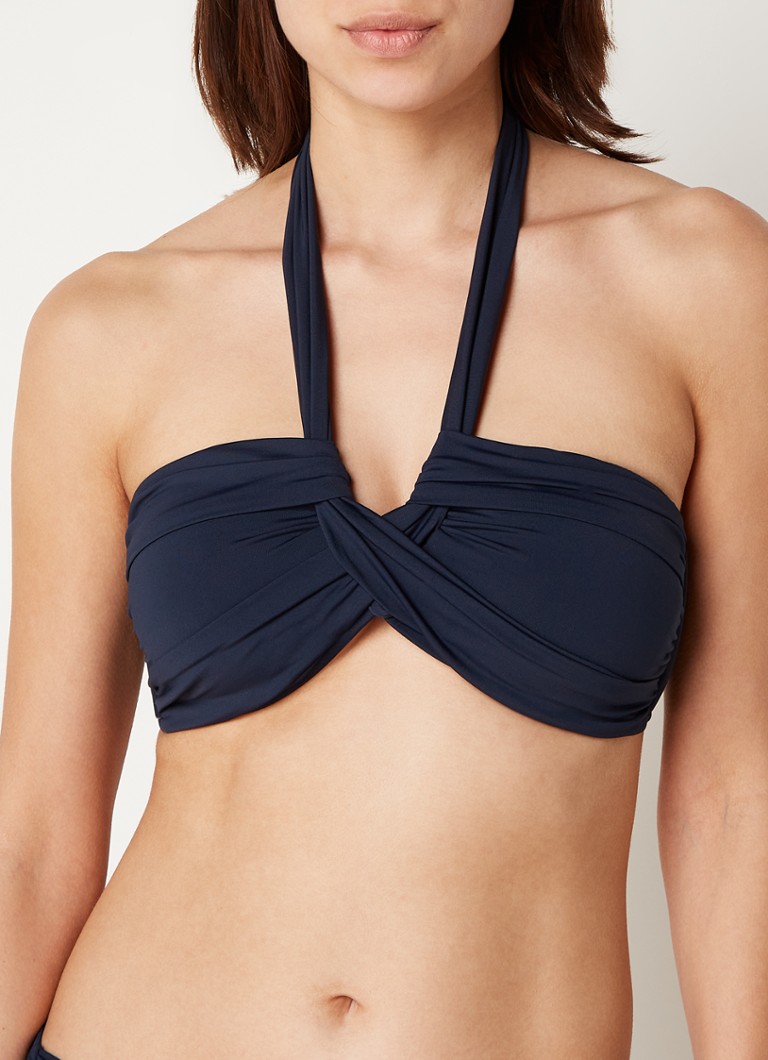 Seafolly - Halter voorgevormde bandeau bikinitop  - Donkerblauw