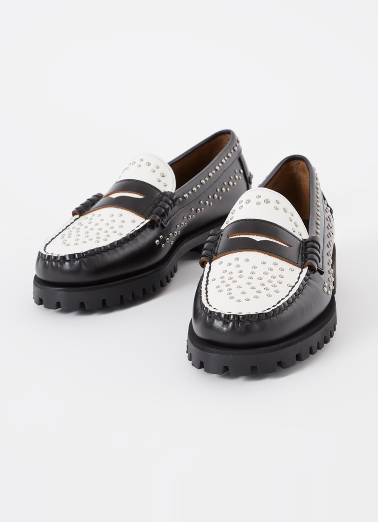 Sebago Dan Lug loafer van leer met studs • Zwart •