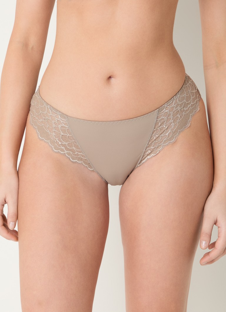 Simone Pérèle - Caresse slip met kant - Beige