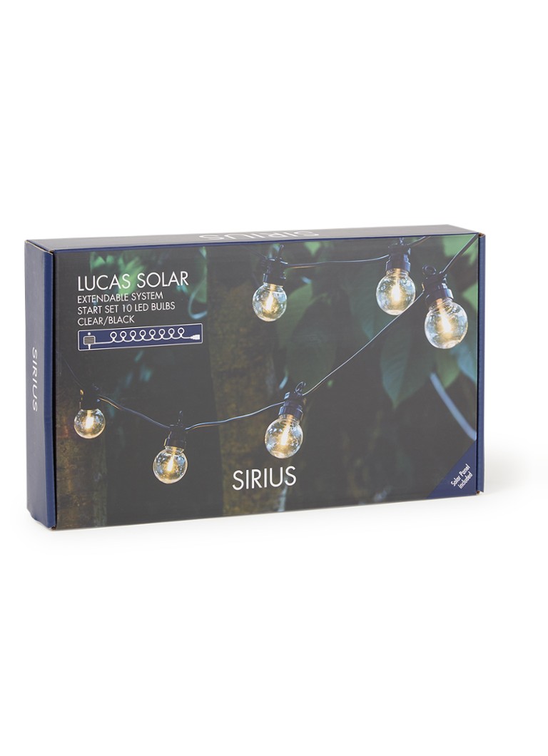 Sirius - Lucas Solar Clear kit de démarrage de cordon lumineux 3 mètres - Noir