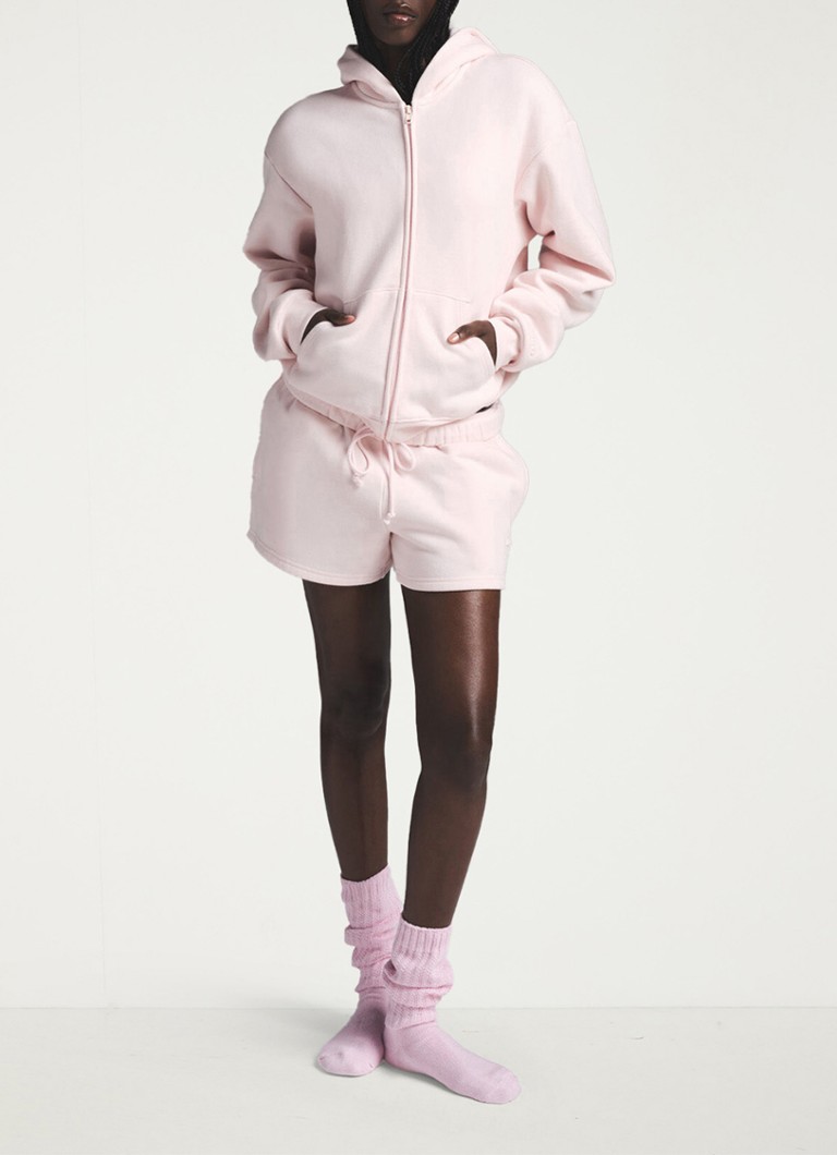 SKIMS - Cotton Fleece loungevest met capuchon - Lichtroze