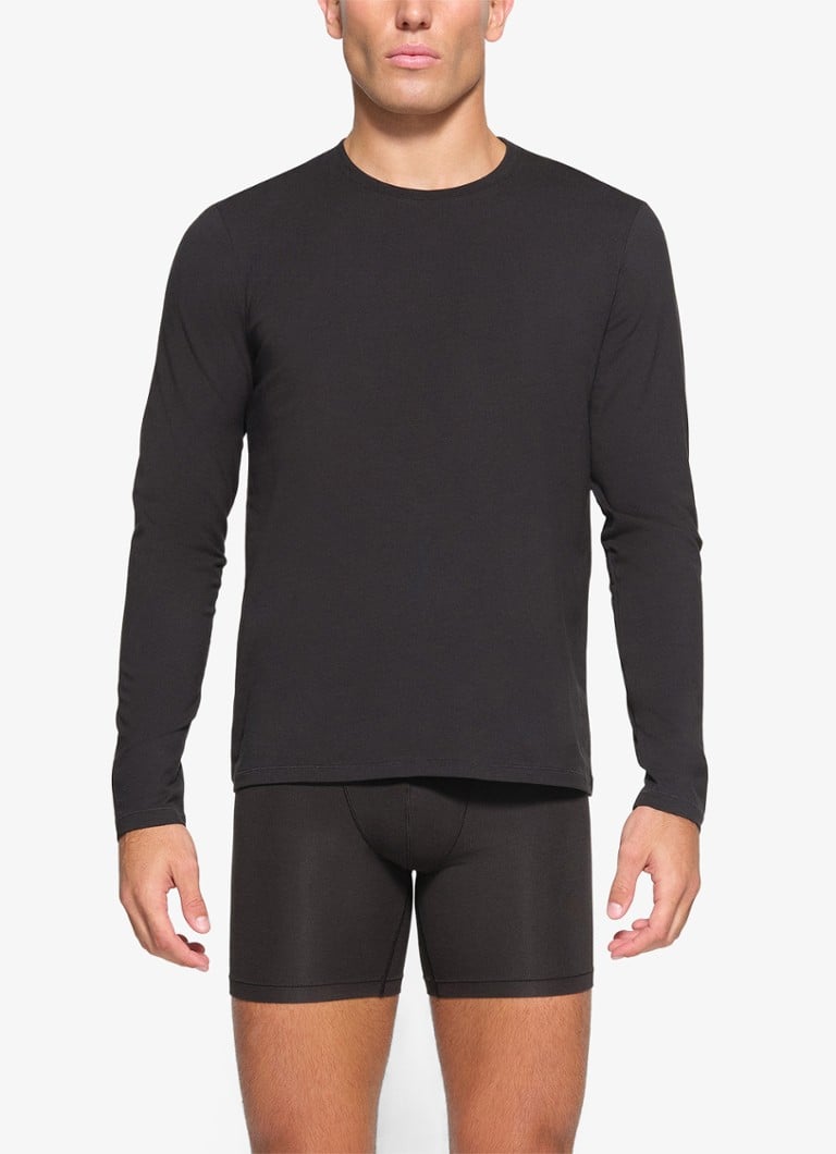 SKIMS - Skims Cotton longsleeve met ronde hals - Zwart