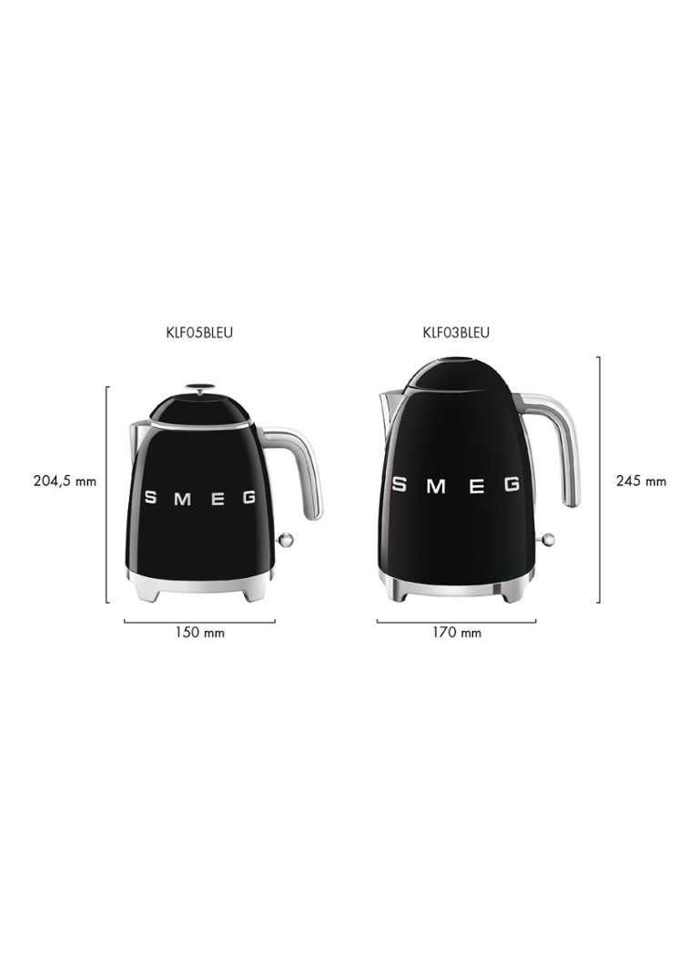 Smeg 50's Mini waterkoker 0,8 liter KLF05BLEU • Zwart • deBijenkorf.be