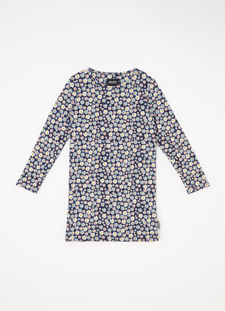 Snurk - Daisy Dusk nachthemd van biologisch katoen met bloemenprint - Donkerblauw