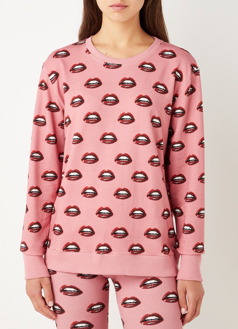 Snurk - Haut de pyjama Kiss Kiss avec imprimé - Rose