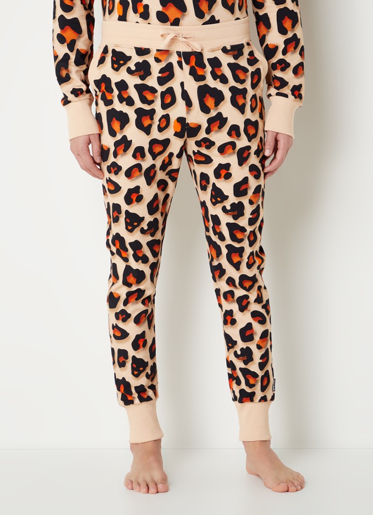 Snurk - Paper Panther pyjamabroek van biologisch katoen met print - Oranjebruin