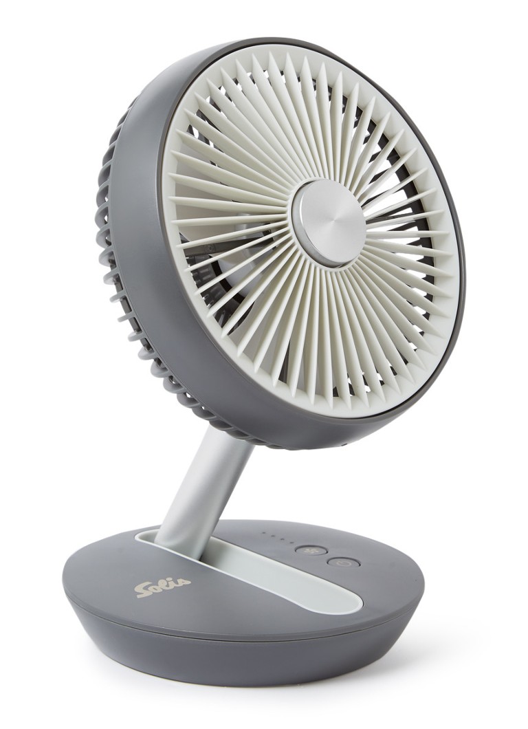 Solis - Charge & Go Fan 7586 opvouwbare & oplaadbare tafelventilator, 29 cm hoog - Donkergrijs