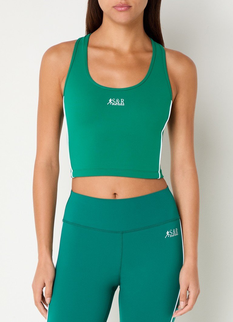 Sporty & Rich - Trainings tanktop met logo - Groen