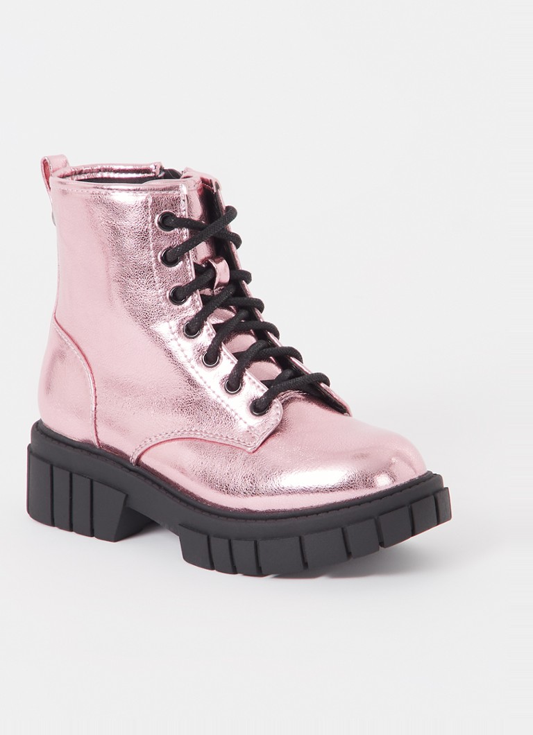 Steve Madden - Jphilly biker boot met metallic finish - Roze