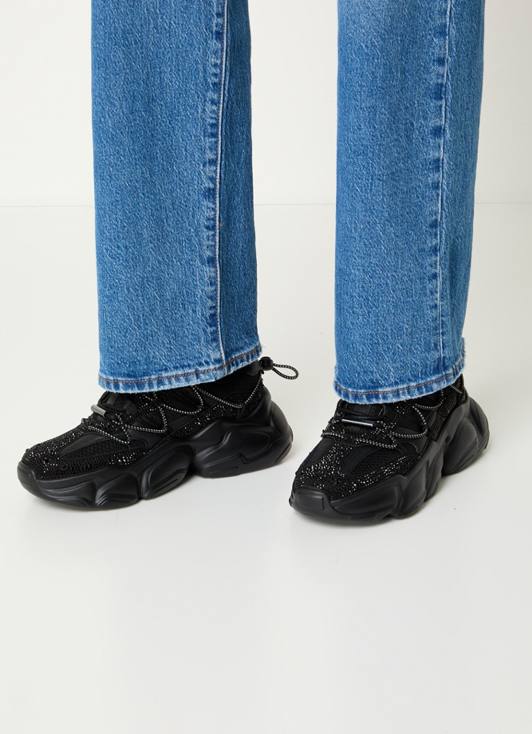 Steve Madden Spectator sneaker met strass • Zwart •